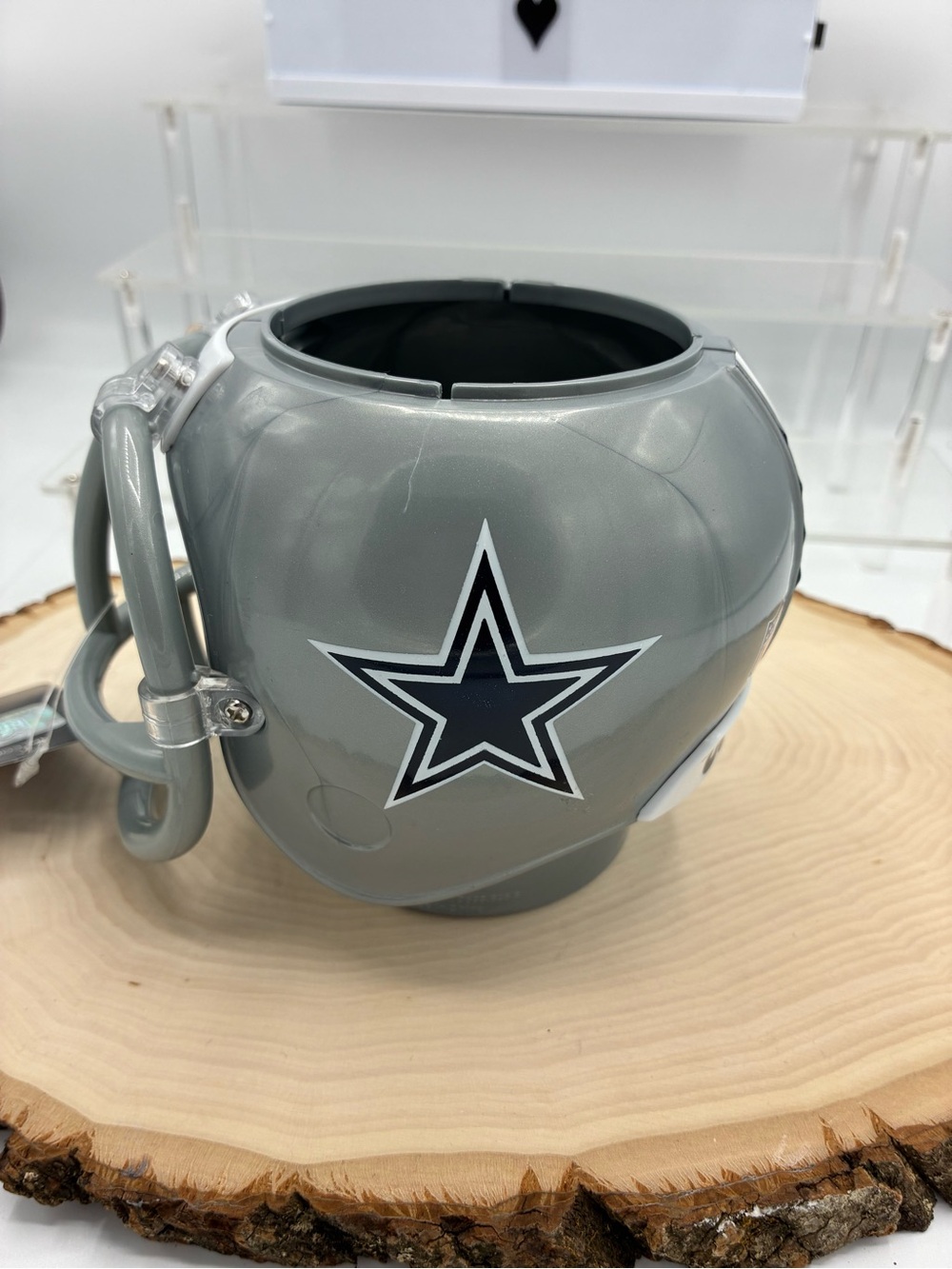 NFL Silver Gray Cowboys Helmet Mug with Star Logo